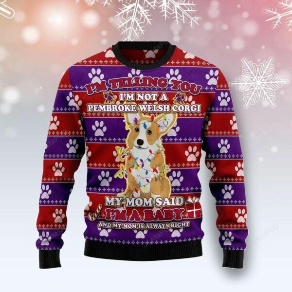 Corgi Baby Light Xmas Ugly Christmas Sweater For Men & Women Christmas Gift Sweater US3253 - WeCustomit