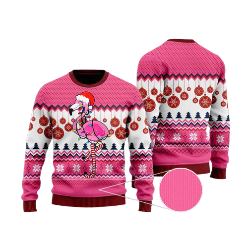 Flamingo Christmas Ugly Christmas Sweater For Men & Women Christmas Gift Sweater US1054 - WeCustomit