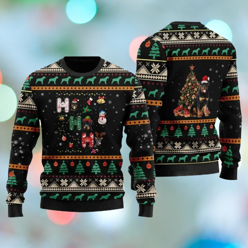 Rottweiler Dog Ugly Christmas Sweater For Men & Women Christmas Gift Sweater US1239 - WeCustomit