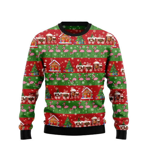 Flamingo Snow Ugly Christmas Sweater For Men & Women Christmas Gift Sweater US1247 - WeCustomit