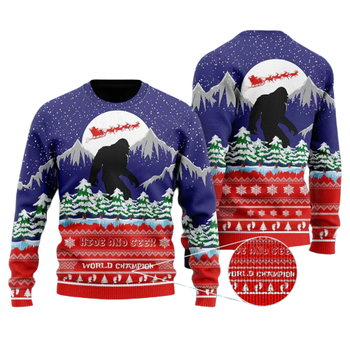 Bigfoot Merry Christmas Ugly Christmas Sweater For Men & Women Christmas Gift Sweater US1146 - WeCustomit