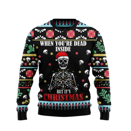 Funny Skeleton Ugly Christmas Sweater For Men & Women Christmas Gift Sweater US3432 - WeCustomit