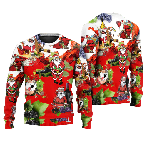 Santa Get Drunk At Christmas Party Ugly Christmas Sweater For Men & Women Christmas Gift Sweater US1226 - WeCustomit