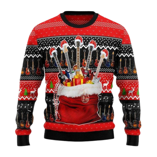 Guitar Guitarist Ugly Christmas Sweater For Men & Women Christmas Gift Sweater US1228 - WeCustomit