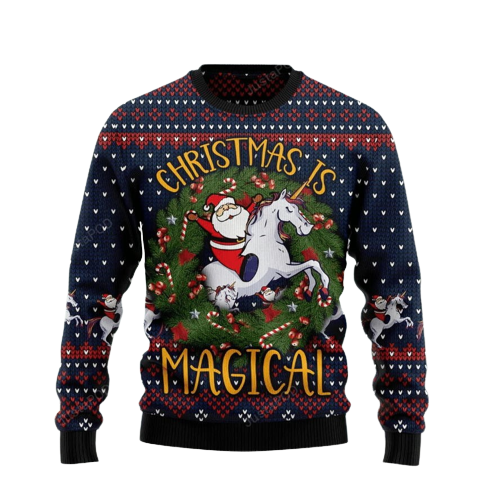 Unicorn Christmas Is Magical Ugly Christmas Sweater For Men & Women Christmas Gift Sweater US3438 - WeCustomit