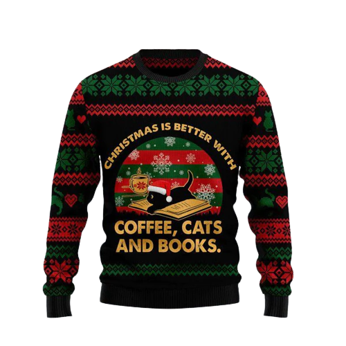 Better With Cat Christmas Ugly Christmas Sweater For Men & Women Christmas Gift Sweater US1094 - WeCustomit