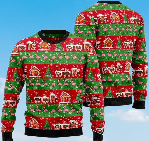 Flamingo Ugly Christmas Sweater For Men & Women Christmas Gift Sweater US1153 - WeCustomit