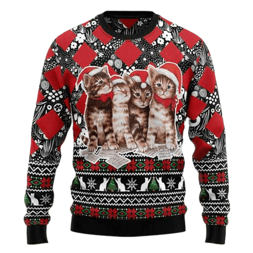 Singing Cats Kitten Ugly Christmas Sweater For Men & Women Christmas Gift Sweater US3439 - WeCustomit