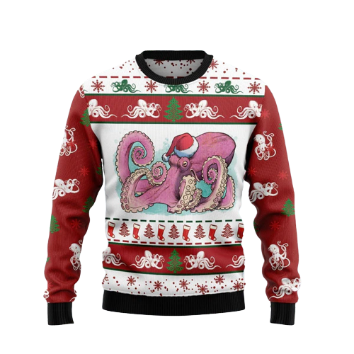 Octopus Noel Ugly Christmas Sweater For Men & Women Christmas Gift Sweater US1232 - WeCustomit