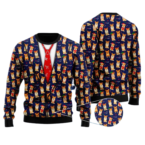 I Love Corgis Christmas Ugly Christmas Sweater For Men & Women Christmas Gift Sweater US1113 - WeCustomit