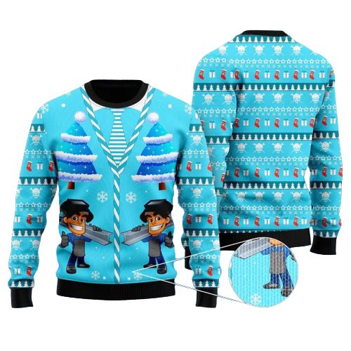 Ironworker Skull Christmas Ugly Christmas Sweater For Men & Women Christmas Gift Sweater US1121 - WeCustomit