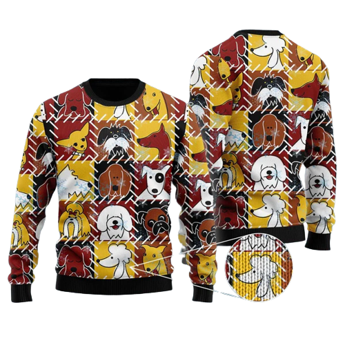 Funny Dog Sad Face Christmas Ugly Christmas Sweater For Men & Women Christmas Gift Sweater US1127 - WeCustomit