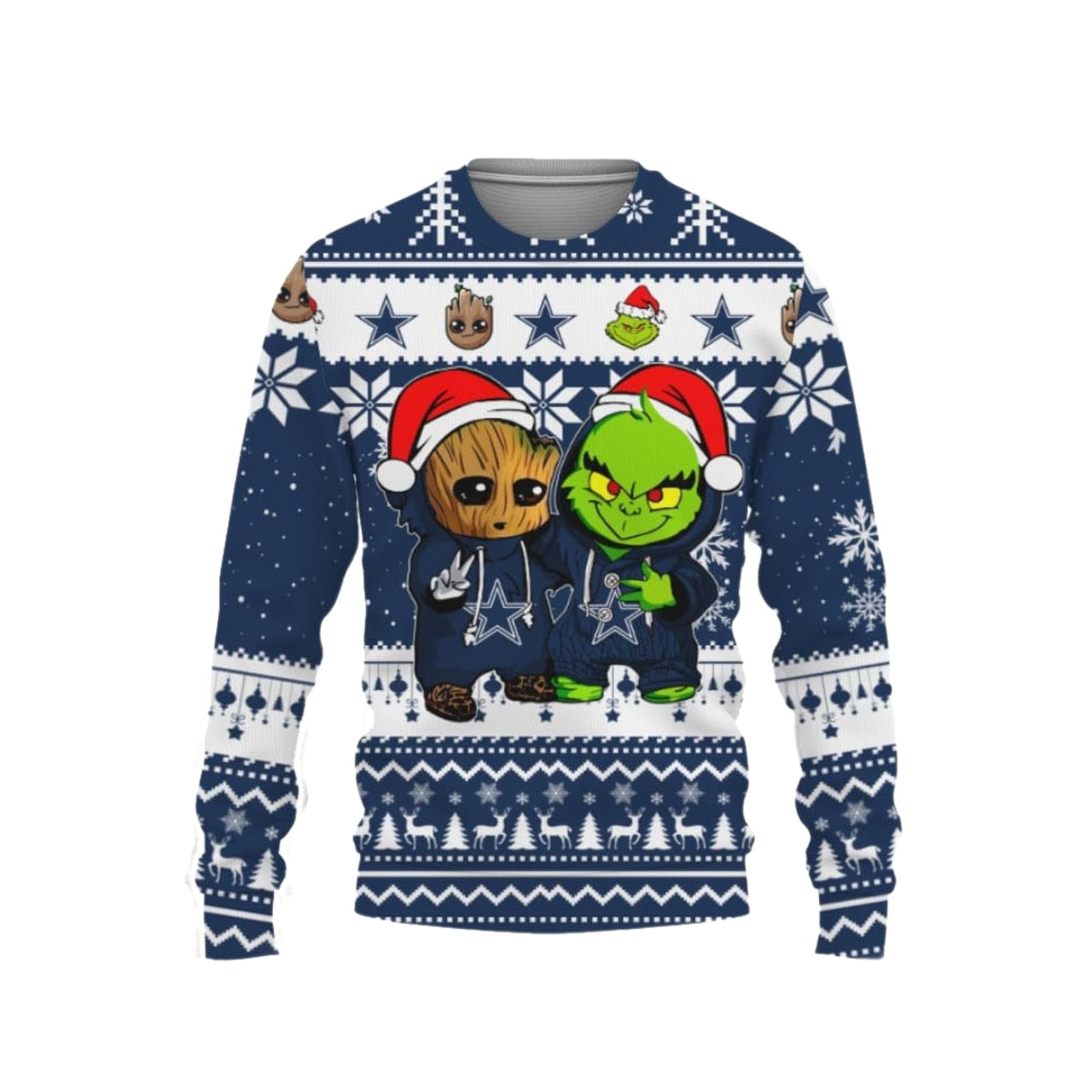Baby Gro.ot And Grinch Ugly Christmas Sweater For Men & Women Christmas Gift Thanksgiving Sweater US4370 - WeCustomit