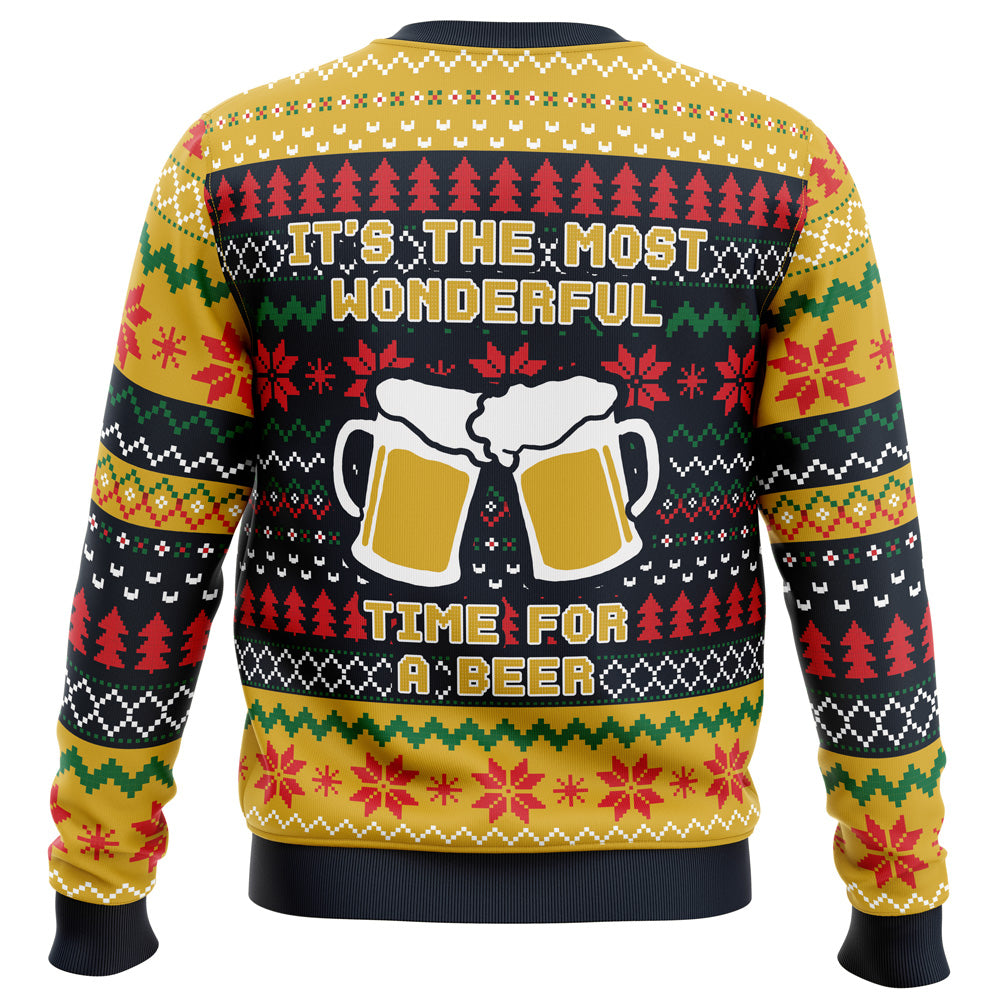 It's The Most Wonderful Time For A Beer Parody Ugly Christmas Sweater - WeCustomit