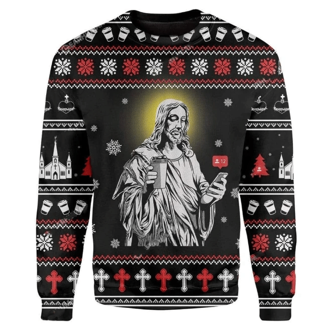 Funny Jesus Ugly Christmas Sweater For Men & Women Christmas Gift Sweater US4044 - WeCustomit
