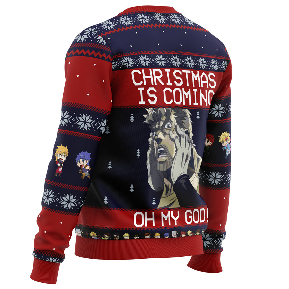 Jojo's Bizarre Adventure Joseph Joestar Oh My God Ugly Christmas Sweater - WeCustomit