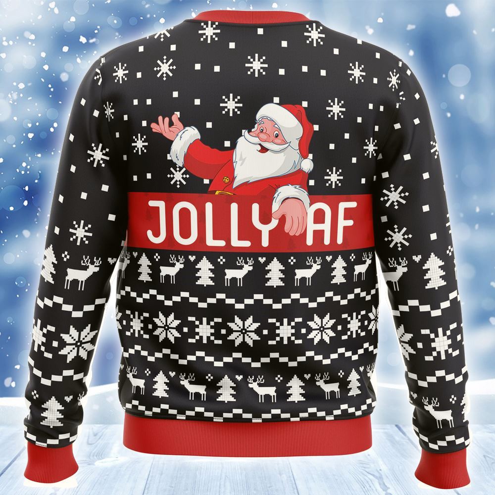 Jolly Af Santa Claus Ugly Christmas Sweater For Men & Women Christmas Gift Sweater US2758 - WeCustomit