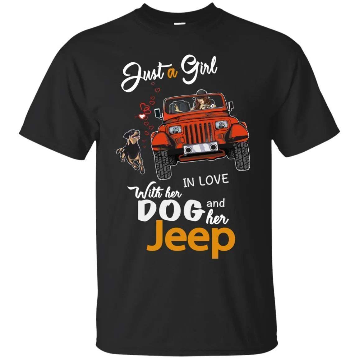 Just A Girl In Love With Her Dog And Her Jeep Shirt - WeCustomit