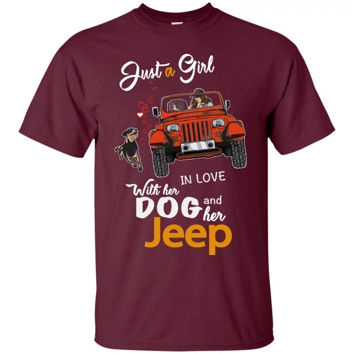 Just A Girl In Love With Her Dog And Her Jeep Shirt - WeCustomit