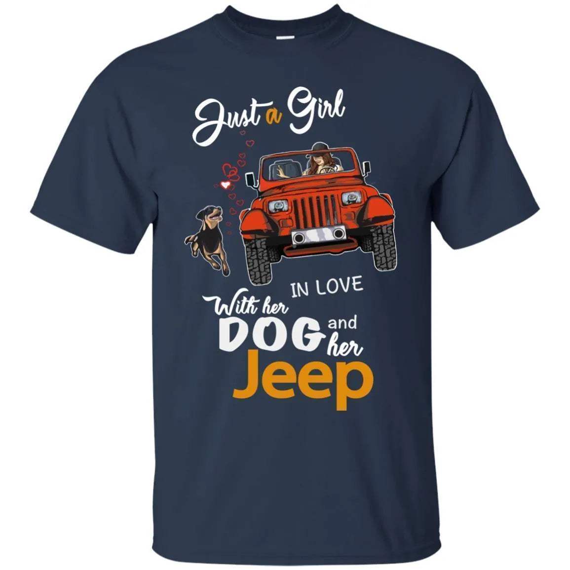 Just A Girl In Love With Her Dog And Her Jeep Shirt - WeCustomit