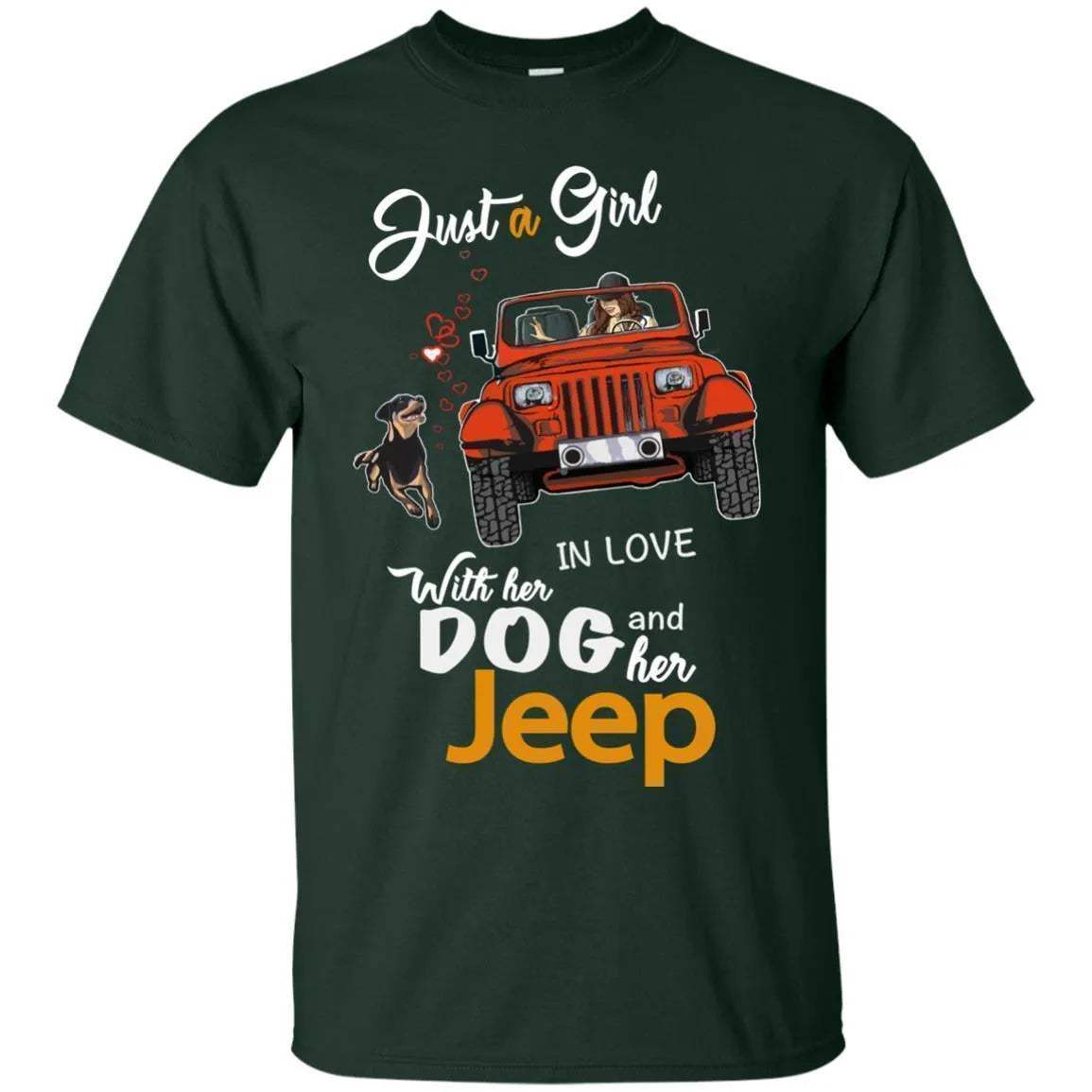 Just A Girl In Love With Her Dog And Her Jeep Shirt - WeCustomit