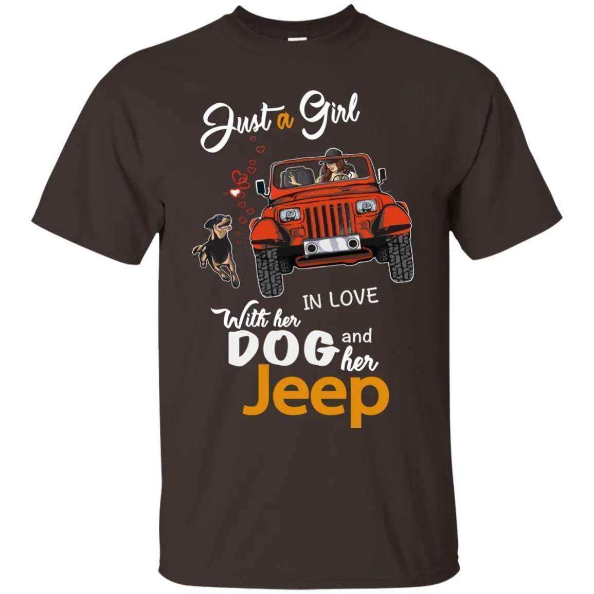 Just A Girl In Love With Her Dog And Her Jeep Shirt - WeCustomit