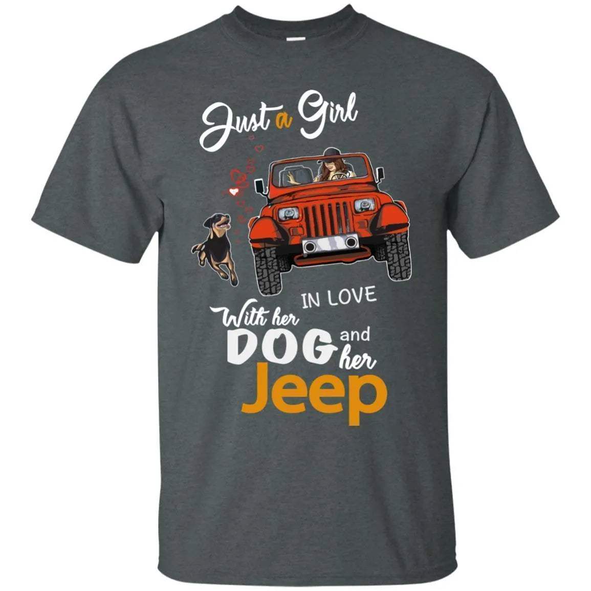 Just A Girl In Love With Her Dog And Her Jeep Shirt - WeCustomit