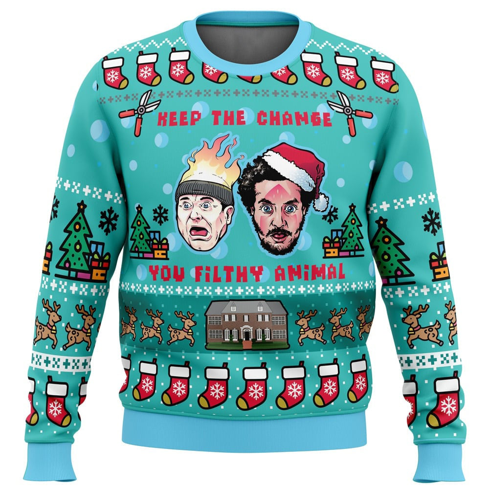 Keep The Change Home Alone Ugly Christmas Sweater - WeCustomit
