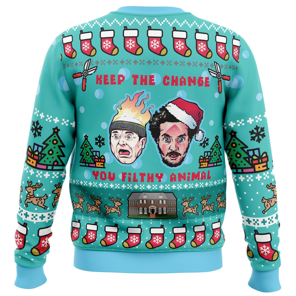 Keep The Change Home Alone Ugly Christmas Sweater - WeCustomit