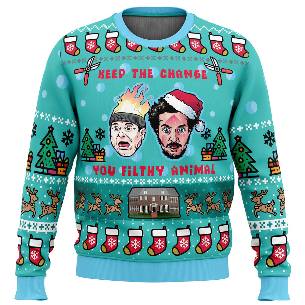 Keep The Change Home Alone Ugly Christmas Sweater - WeCustomit