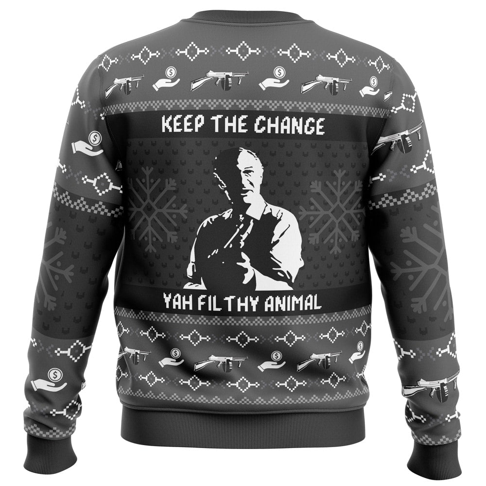 Keep the Change Yah Filthy Animal Home Alone Ugly Christmas Sweater - WeCustomit