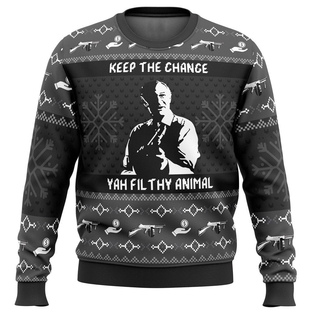 Keep the Change Yah Filthy Animal Home Alone Ugly Christmas Sweater - WeCustomit