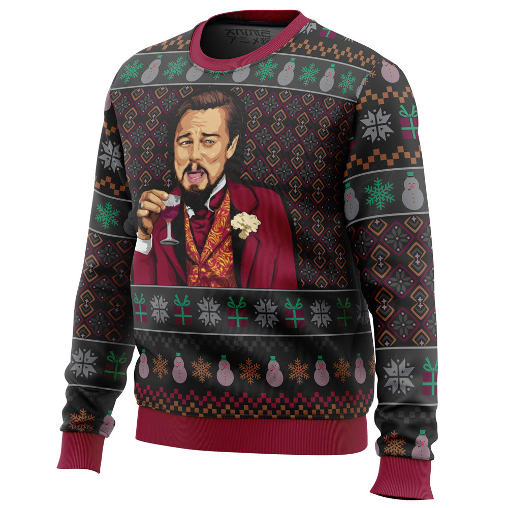 Laughing Leo DiCaprio Meme Ugly Christmas Sweater - WeCustomit