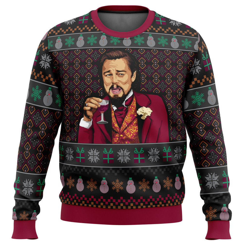 Laughing Leo DiCaprio Meme Ugly Christmas Sweater - WeCustomit