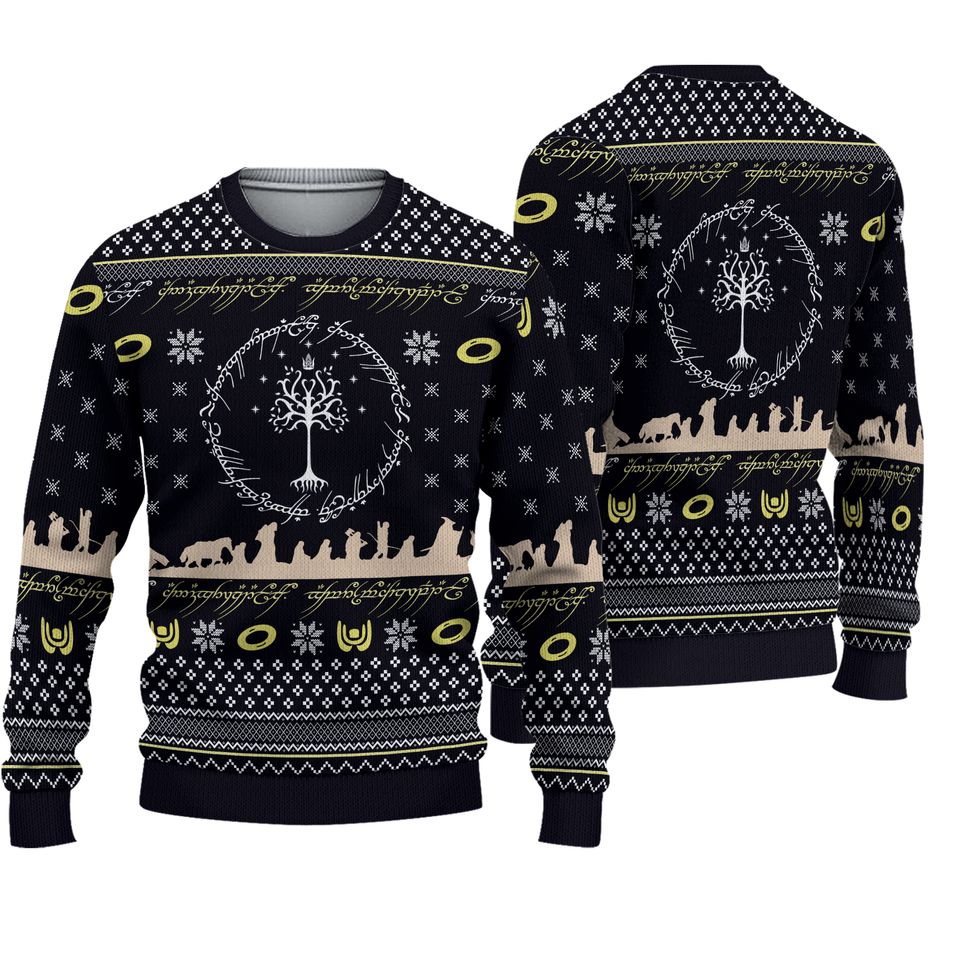 LOTR Ugly Christmas Sweater For Men & Women Christmas Gift Sweater BH605 - WeCustomit