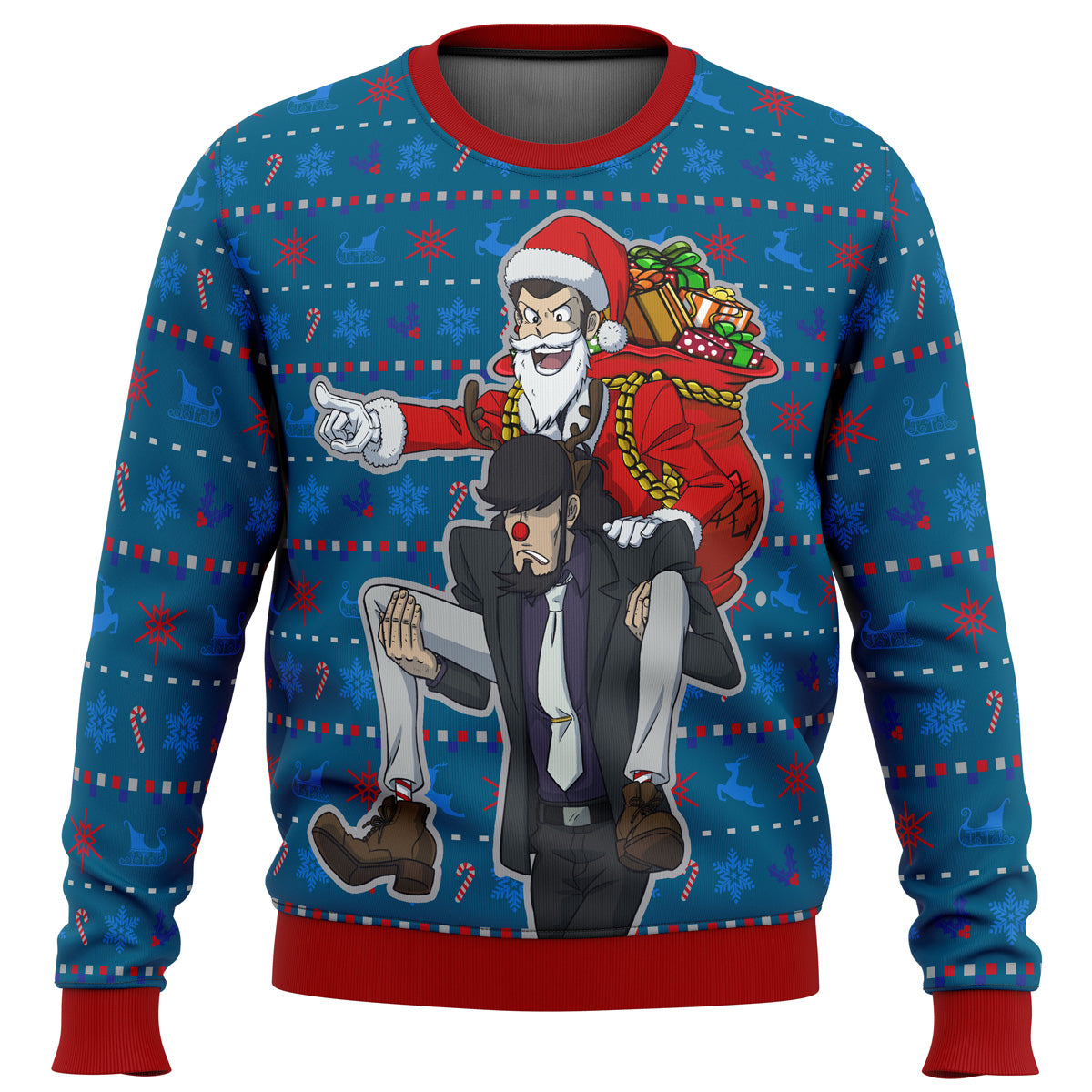 Lupin the 3rd Run Run Rudolph Ugly Christmas Sweater - WeCustomit