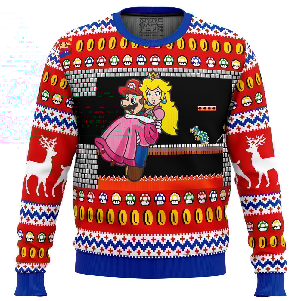 Mario Holding The Princess Ugly Christmas Sweater For Men & Women Christmas Gift Sweater US4254 - WeCustomit