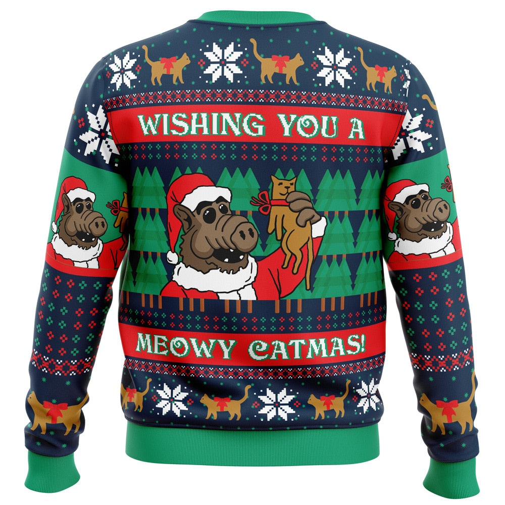 Meowy Catmas Alf Ugly Christmas Sweater - WeCustomit