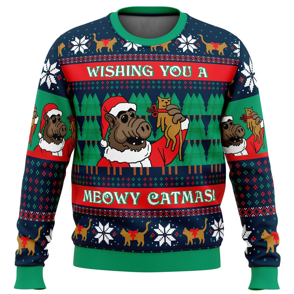 Meowy Catmas Alf Ugly Christmas Sweater - WeCustomit