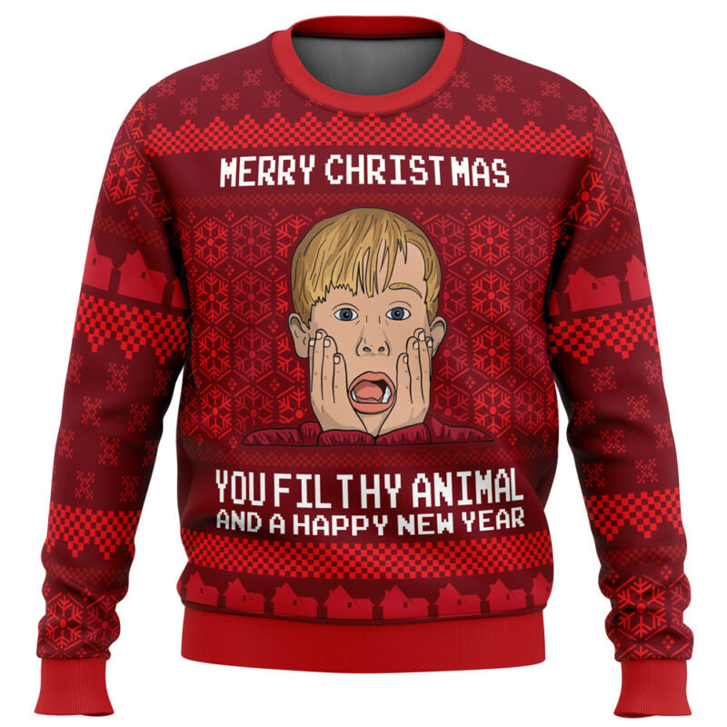Merry Christmas Home Alone Ugly Christmas Sweater - WeCustomit