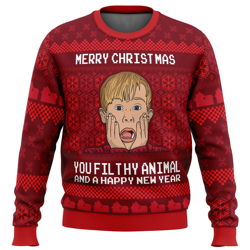 Merry Christmas Home Alone Ugly Christmas Sweater - WeCustomit