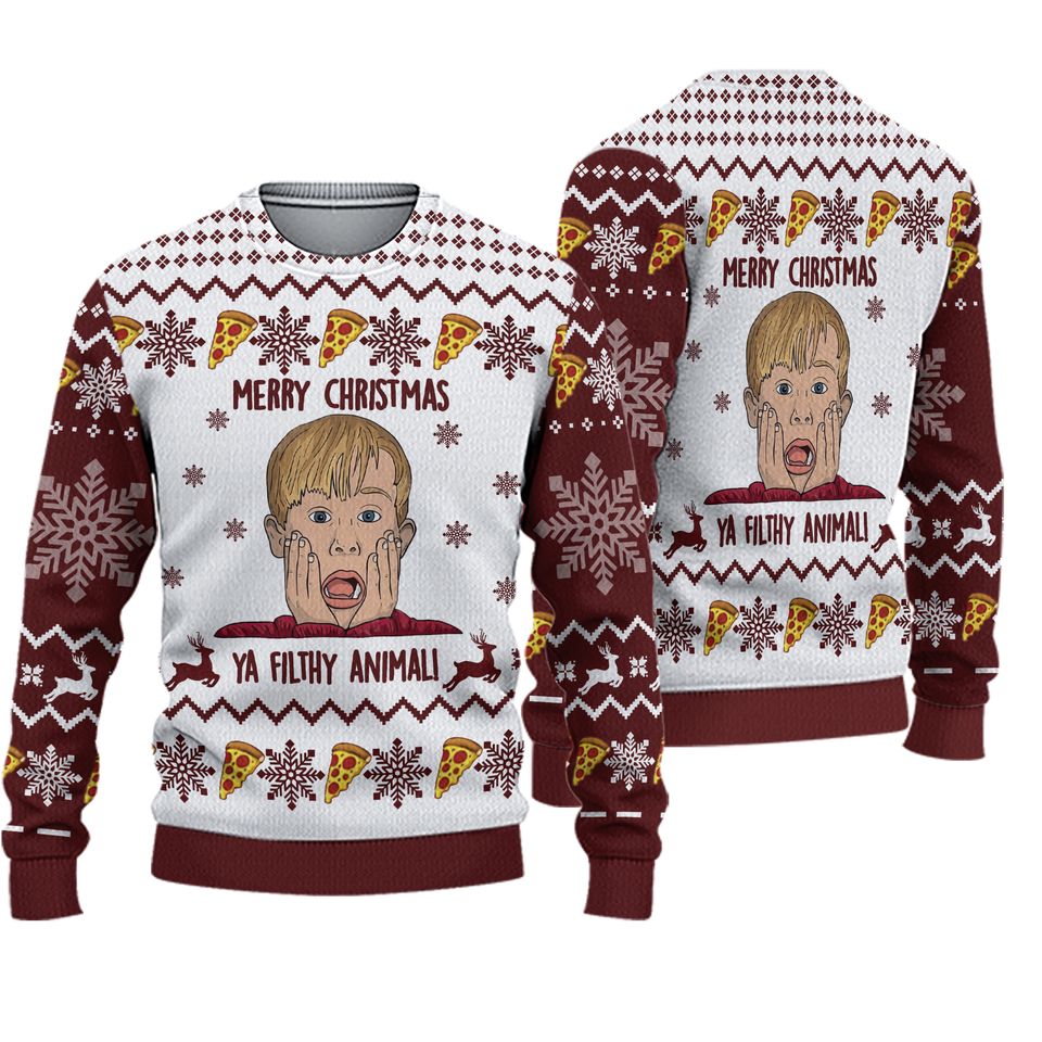 Merry Christmas Ya Filthy Animal Wool Ugly Christmas Sweater For Men & Women Christmas Gift Sweater BH607 - WeCustomit