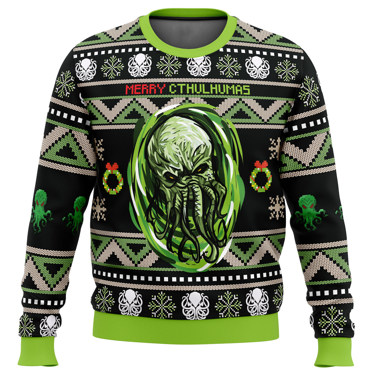 Merry Cthulhumas Cthulhu Ugly Christmas Sweater - WeCustomit