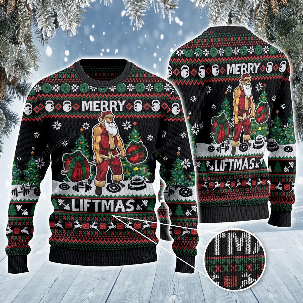 Merry Liftmas Ugly Christmas Sweater For Men & Women Christmas Gift Sweater US2997 - WeCustomit