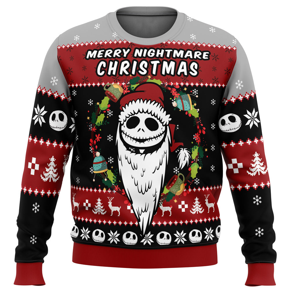 Merry Nightmare The Nightmare Before Christmas Ugly Christmas Sweater - WeCustomit