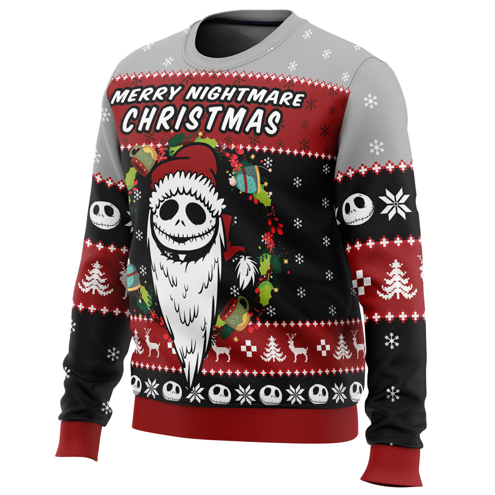 Merry Nightmare The Nightmare Before Christmas Ugly Christmas Sweater - WeCustomit