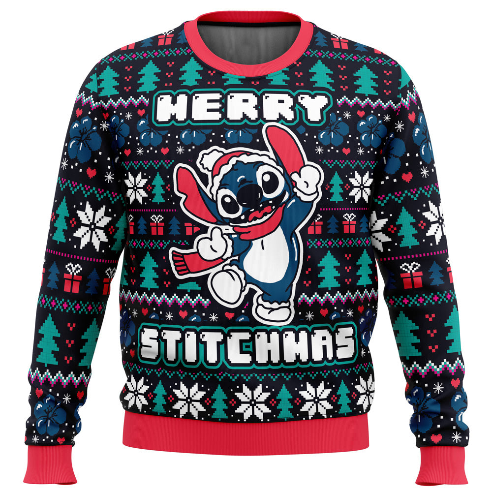 Merry Stitchmas Stitch Ugly Christmas Sweater - WeCustomit