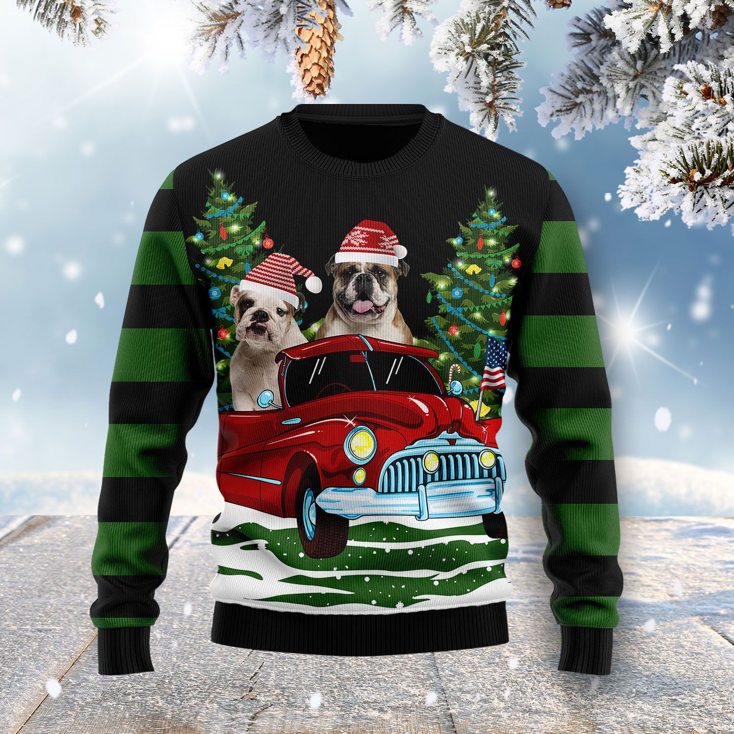 Pulldog Merry Christmas Ugly Christmas Sweater For Men & Women Christmas Gift Sweater US3228 - WeCustomit