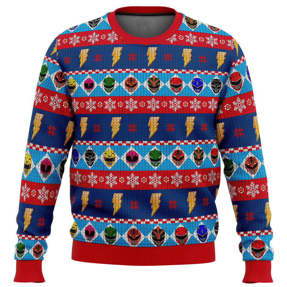 Mighty Helmets Power Rangers Ugly Christmas Sweater - WeCustomit