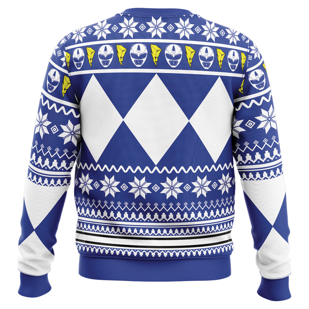 Mighty Morphin Blue Ranger Power Rangers Ugly Christmas Sweater - WeCustomit